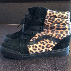 Woman’s size 7 Vans cheetah wedges
